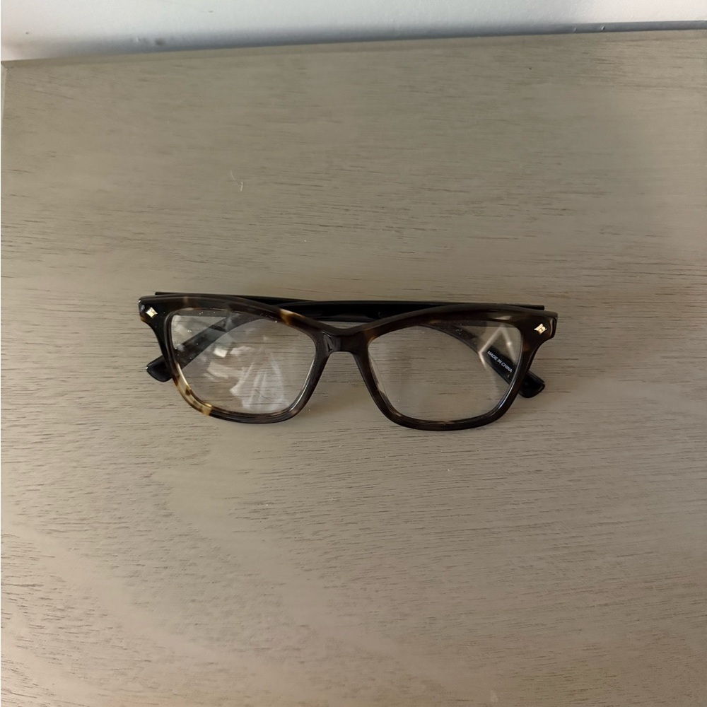 MCM Brown Rectangular Glasses with Sophisticated Design